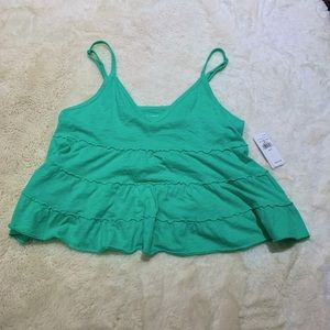 American eagle green ruffle tank. NWT